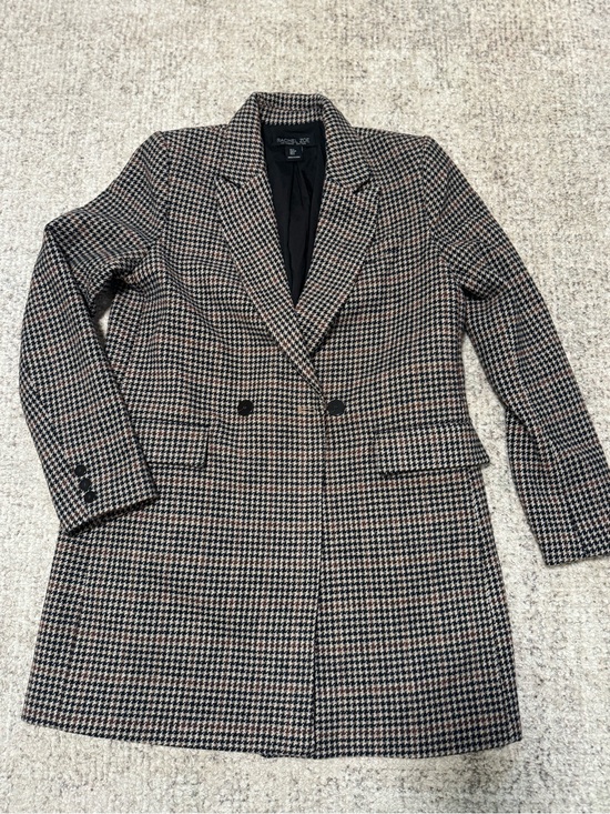 Rachel Zoe Jackets & Blazers - Rachel Zoe Black and Brown Houndstooth Double-Breasted Blazer Coat